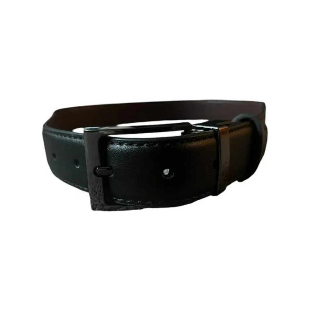 AWAYTR Boys Reversible Leather Belt Kids Adjustable 90cm Black Brown Casual